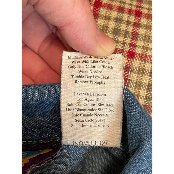 Vtg Tigger girls sleeveless denim blue jean dress L 6x pooh 100 acre collection - Picture 6 of 7